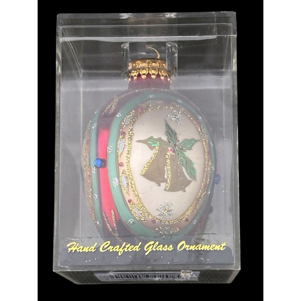 2005 LIMITTED SERIES HAND CRAFTED CHRISTMA HOLIDAY GLASS ORNAMENT EGG SHAPE